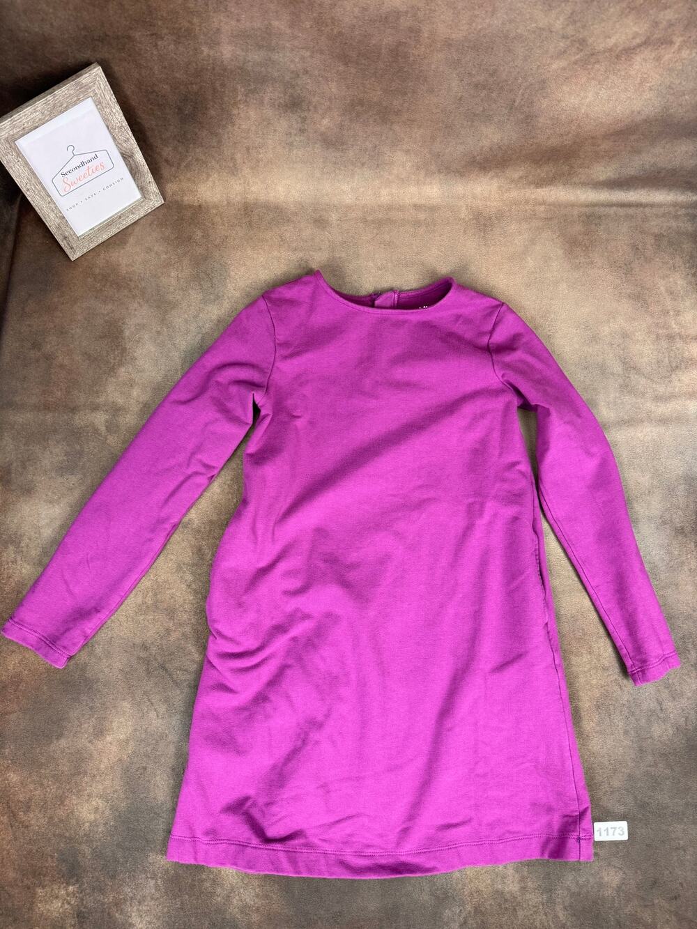 Primary Girls Purple Long Sleeve Quarter Zip Dress Size 10 #1173